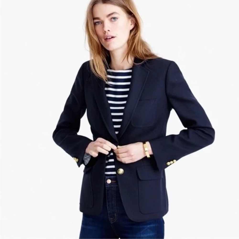 JCrew navy blazer with gold buttons